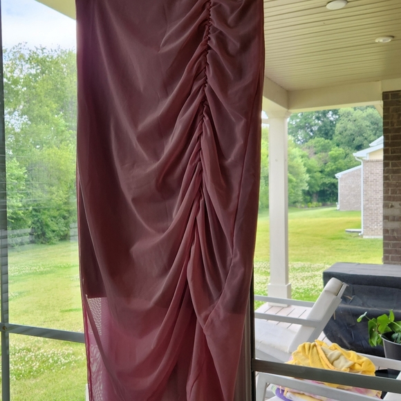 NWT Free People Lilac Wine Medium New Side Gather Layered Skirt Sheer - Picture 12 of 13